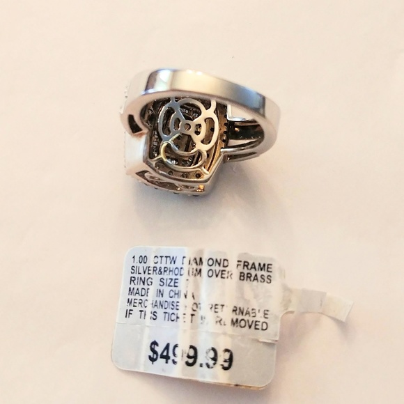 1 CTTW Silver and Rhodium over Brass Diamond - Picture 6 of 8